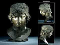 Detailabbildung: Jünglingskopf in Bronze nach der Antike