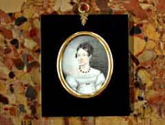 Detail images: Ovales Damenminiaturportrait
