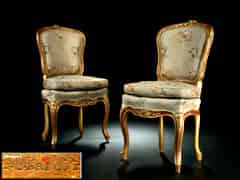 Detailabbildung: Paar französische Rokoko-Stühle