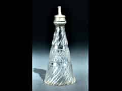Detail images: Babyflasche in geschliffenem Kristall mit Zinnschraubmontierung