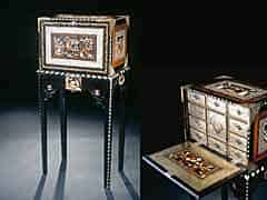 Detail images: Seltenes, höchst fein gearbeitetes Renaissance-Kabinett-Kästchen auf ebonisiertem