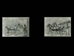 Detail images: Paar Radierungen mit Pferdedarstellungen
