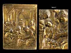 Detailabbildung: Vergoldete Bronze-Reliefplatte des 16. Jhdt.