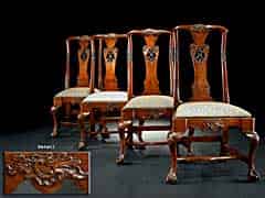Detail images: Satz von vier englischen Barockstühlen