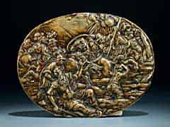 Detail images: Italienisches Bronzerelief mit Darstellung einer Reiterschlacht