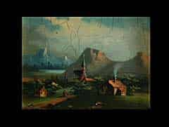 Detailabbildung: Hubert Satler, Panoramen-und Landschaftsmaler 1817 Wien - 1904