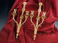 Detail images: Paar Bronze-vergoldete Wandleuchter