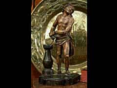Detailabbildung: Schnitzfigur eines Christus an der Martersäule