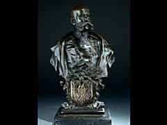 Detail images: Bronzebüste des österreichischen Kaisers Franz Josef