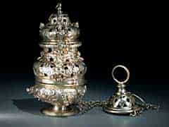 Detailabbildung: Italienisches, barockes Weihrauchfaß in Silber