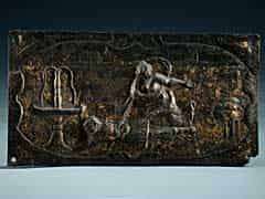 Detail images: Getriebene Reliefplatte mit historischer Darstellung, .