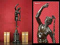 Detail images: Bronzefigur des Handelsgottes Hermes