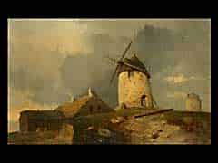 Detailabbildung: Emile-Theophile Lemmens 1821 Saint Lis - 1867 Paris ; beschickte 1842 bis 1866 den Pariser Salon mit Landschaftsbildern, ein Gemälde seiner Hand in der Art Gallery Glashow 