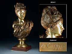 Detailabbildung: Bronzebüste eines jungen Mädchens von Carrier-Belleuse