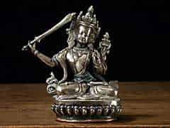 Detailabbildung: Bronzefigur eines tantrischen Bodhisattvas