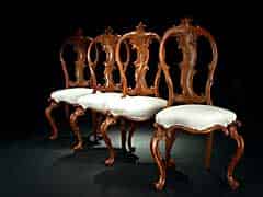 Detail images: Satz von vier italienischen Rokoko-Stühlen