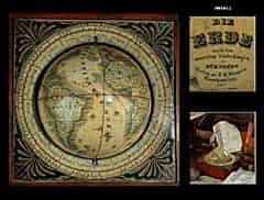 Detail images: Globus des 19. Jahrhunderts im polierten Kasten