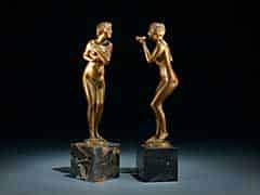 Detail images: Paar Bronzefiguren