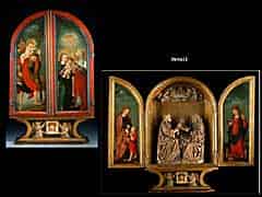 Detail images: Spätgotisches Reise- oder Hausaltärchen des beginnenden 16. Jahrhunderts