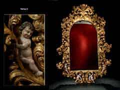 Detail images: Großer, barocker, geschnitzter und vergoldeter Spiegel