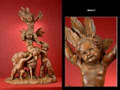 Detailabbildung: Geschnitzte Bacchanten-Figurengruppe