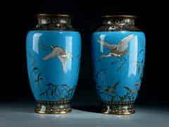 Detailabbildung: Paar Cloisonné-Vasen