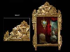 Detailabbildung: Geschnitzter und vergoldeter Louis XVI-Wandspiegel