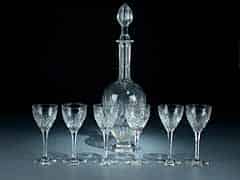 Detail images: Sherrykaraffe in Kristall mit sechs Gläsern