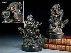 Detailabbildung: Paar Bronze-Figurengruppen nach Clodion
