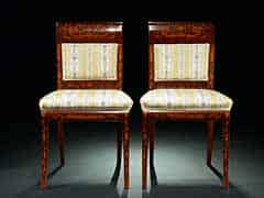 Detailabbildung: Paar reich intarsierte holländische Stühle