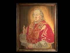 Detailabbildung: Gewirktes Gobelinbildnis des Papstes Pius VI. (1775 - 1799)