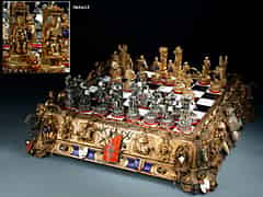 Detail images: Äußerst seltenes und reich gearbeitetes Schachspiel