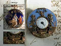 Detail images: Louis-Seize-Taschenuhr mit Emailarbeit und Orient-Perlen