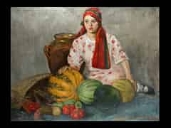 Detailabbildung: Jewgenij Bukowiezkij 1866 Odessa - 1948 Russischer Maler des 20. Jhdts., ein Bild seiner Hand in der Tretjakow Galerie in Moskau