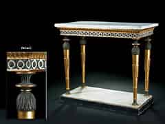 Detailabbildung: Wandkonsoltisch in ägyptisierendem Empirestil mit weisser Marmorplatte