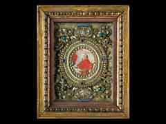 Detailabbildung: Klosterarbeit in vergoldetem Louis XVI-Rahmen