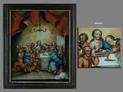 Detailabbildung: Großes Hinterglasbild mit Darstellung des Letzten Abendmahls (Abb. links)