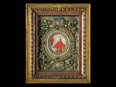 Detail images: Klosterarbeit in vergoldetem Louis XVI-Rahmen