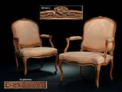 Detailabbildung: Paar Louis XV-Sessel (Abb. links)