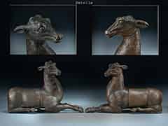 Detailabbildung: Zwei seltene Bronze-Hirsche