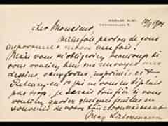Detailabbildung: POSTKARTE VON MAX LIEBERMANN IN FRANZÖSISCHER SPRACHE VOM 10.11.1901 
