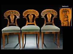 Detailabbildung: Drei Biedermeier-Stühle