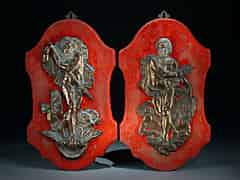 Detail images: Paar getriebene, antike Götterfiguren