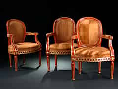 Detailabbildung: Drei Louis XVI-Sessel