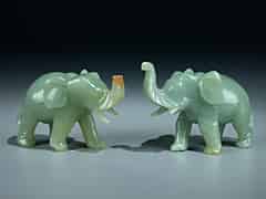 Detail images: Zwei Jade-Elefanten