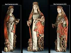 Detail images: Bedeutende gotische Skulptur der Hl. Katharina