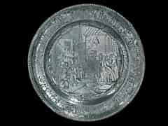 Detail images: Sehr seltener Silberteller mit Gravur