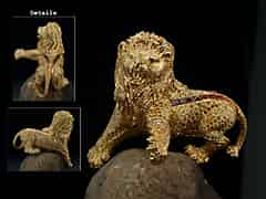Detailabbildung: Bedeutende Skulpturen-Brosche eines Löwen mit einem Besatz von 2099 Brillianten