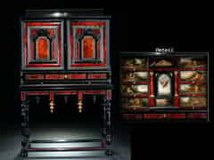 Detail images:  Schildpatt-Kabinettschrank mit gemalten Szenen aus den “Metamorphosen“ von Ovid, den