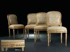Detailabbildung:  Vier italienische Louis XVI-Stühle